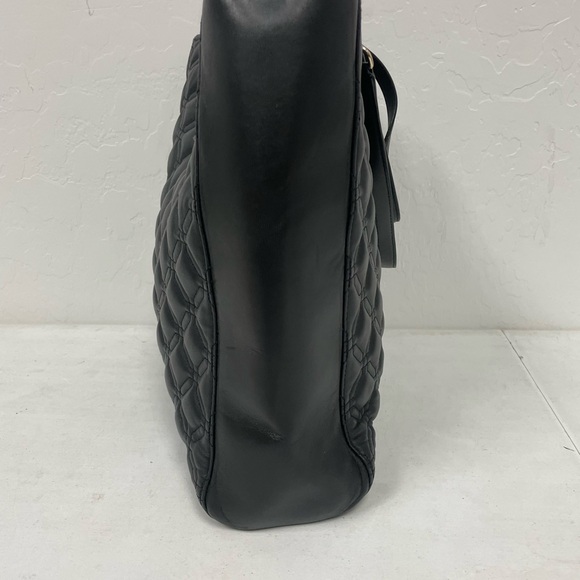Kate Spade New York Gold Hardware Large Quilted Leather Shoulder Tote in Black - Picture 6 of 10
